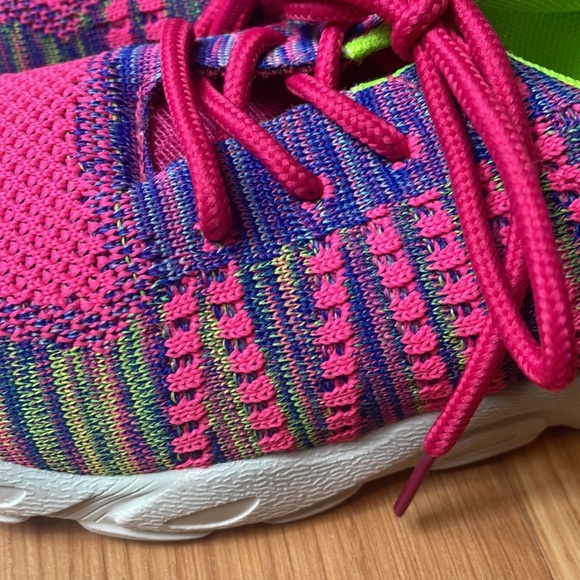 Pro Sport Girls Sport Shoes, Sneakers, Size 2, Color: hot-pink/neon-green, multi - Picture 4 of 9